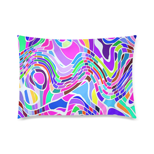 Abstract Pop Colorful Swirls Custom Zippered Pillow Case 20"x30" (one side)