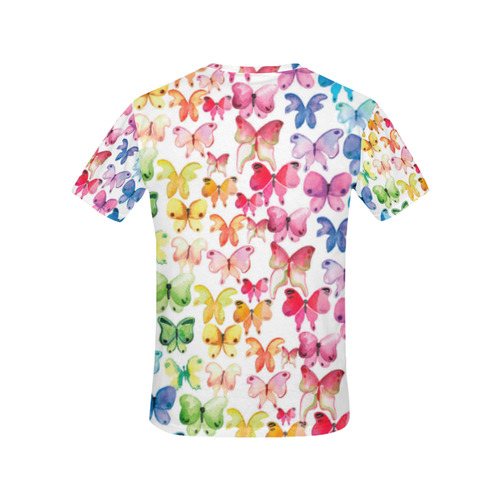 Rainbow Butterflies All Over Print T-Shirt for Women (USA Size) (Model T40)