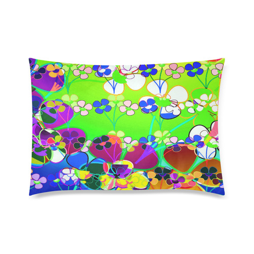 Abstract Pop Neon Flowers Custom Zippered Pillow Case 20"x30" (one side)