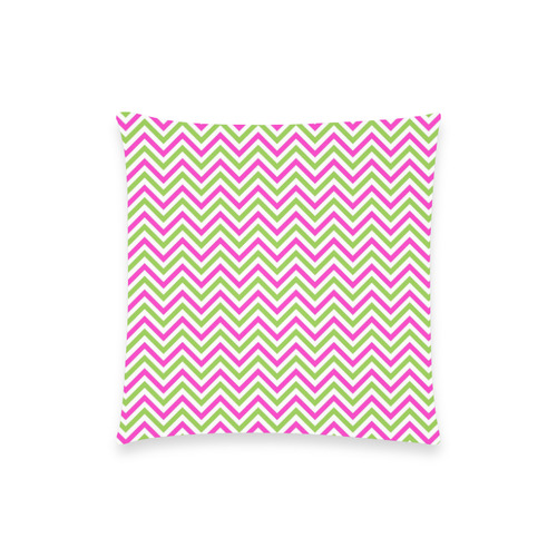 Pink Green White Chevron Custom  Pillow Case 18"x18" (one side) No Zipper