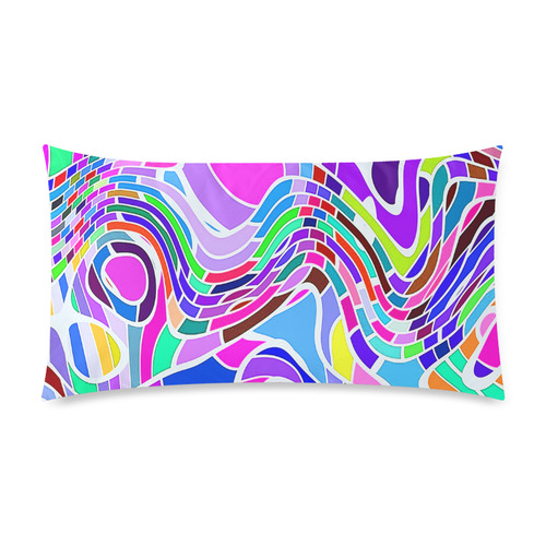 Abstract Pop Colorful Swirls Custom Rectangle Pillow Case 20"x36" (one side)