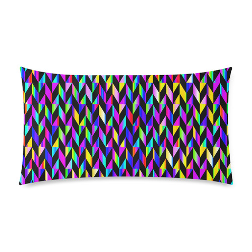 Purple Blue Rainbow Polygon Custom Rectangle Pillow Case 20"x36" (one side)