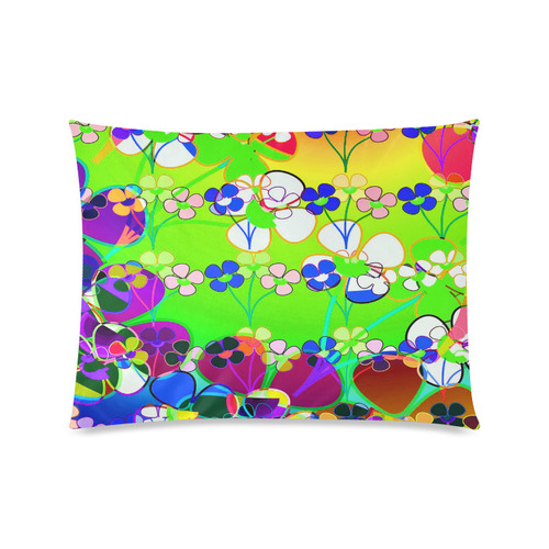 Abstract Pop Neon Flowers Custom Picture Pillow Case 20"x26" (one side)