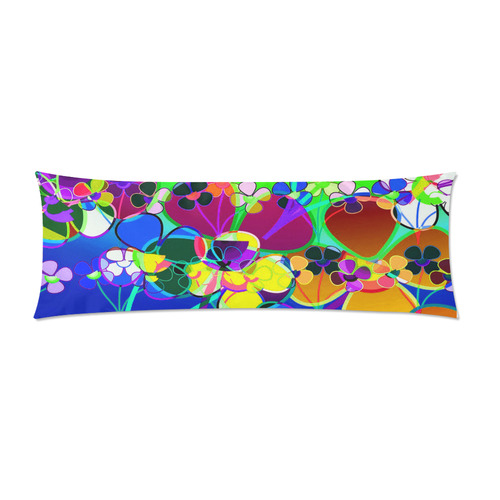Abstract Pop Neon Flowers Custom Zippered Pillow Case 21"x60"(Two Sides)