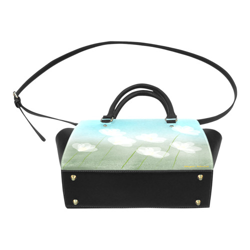 White Flowers. Inspired by the Magic Island of Gotland. Classic Shoulder Handbag (Model 1653)