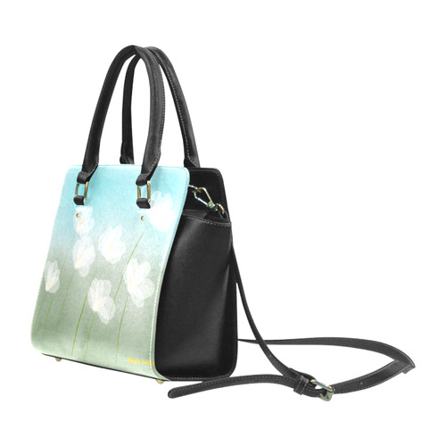 White Flowers. Inspired by the Magic Island of Gotland. Classic Shoulder Handbag (Model 1653)