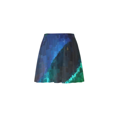 Peacock Feather Pixel Mini Skating Skirt (Model D36)
