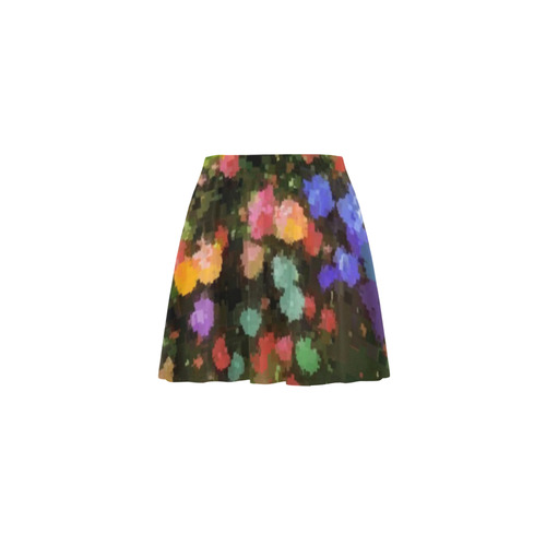Colorful Pixel Garden Mini Skating Skirt (Model D36)