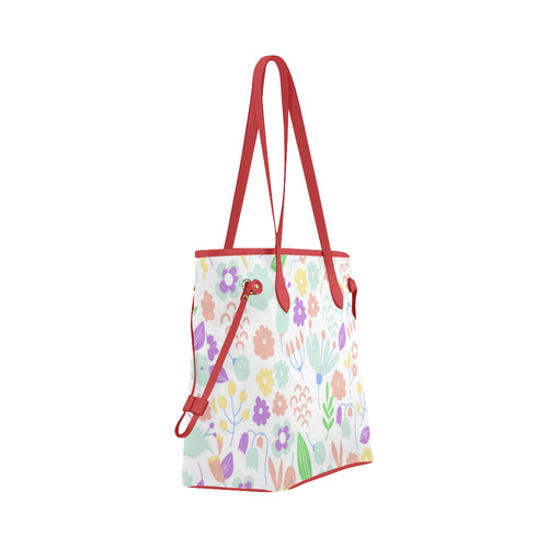 Cute Floral Pattern Clover Canvas Tote Bag (Model 1661)