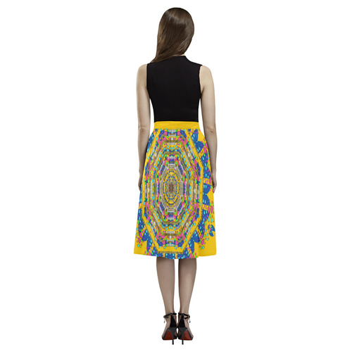 Happy fantasy earth mandala Aoede Crepe Skirt (Model D16)