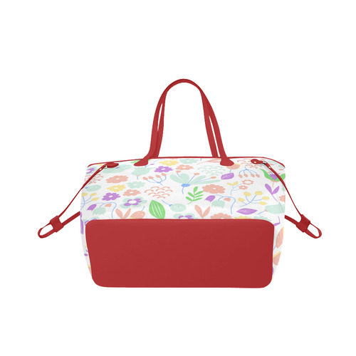 Cute Floral Pattern Clover Canvas Tote Bag (Model 1661)