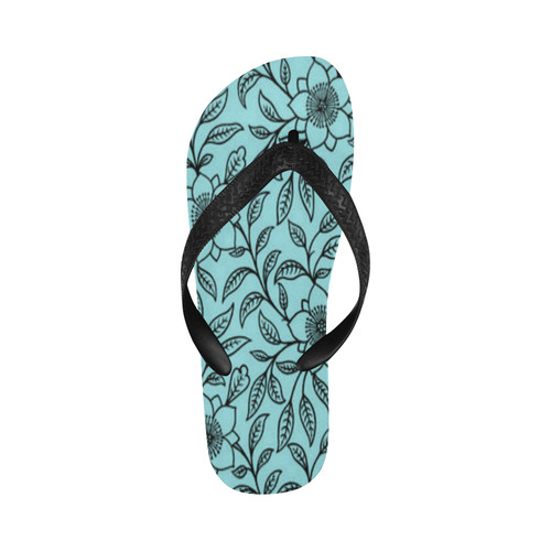 Vintage Lace Floral Island Paradise Flip Flops for Men/Women (Model 040)