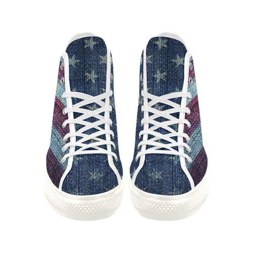 Vancouver Canvas American Flag High Top Shoes Vancouver H Women's Canvas Shoes (1013-1)