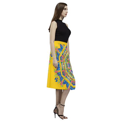 Happy fantasy earth mandala Aoede Crepe Skirt (Model D16)