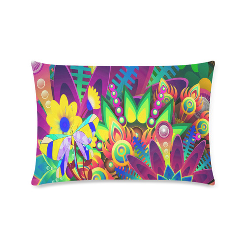 Abstract Pop Neon Fantasy Custom Rectangle Pillow Case 16"x24" (one side)