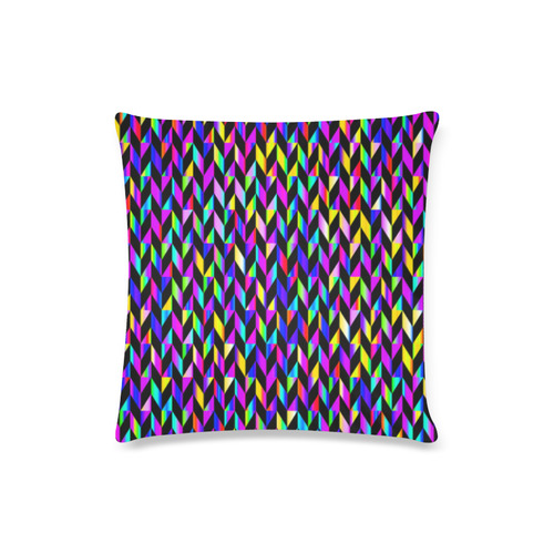 Purple Blue Rainbow Polygon Custom Zippered Pillow Case 16"x16"(Twin Sides)
