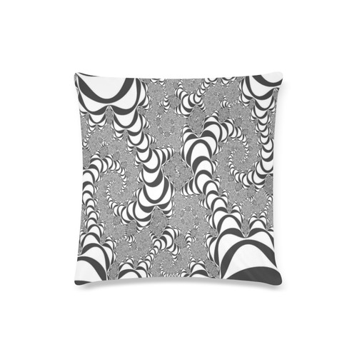Black And White Fractal Fantasy Custom Zippered Pillow Case 16"x16"(Twin Sides)