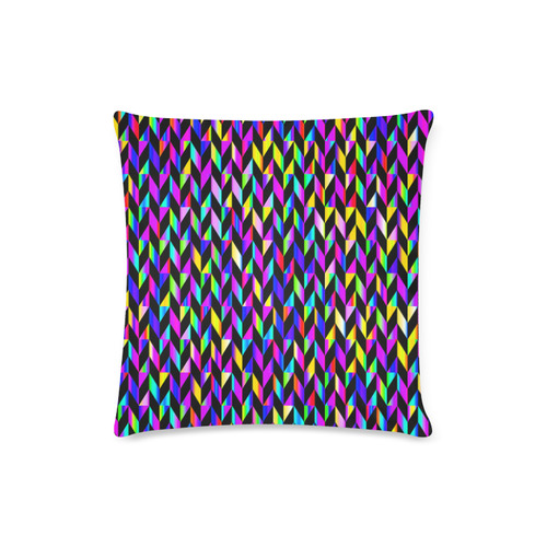 Purple Blue Rainbow Polygon Custom Zippered Pillow Case 16"x16"(Twin Sides)