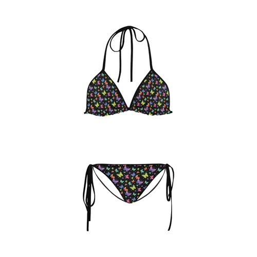 Colorful Butterflies Black Edition Custom Bikini Swimsuit