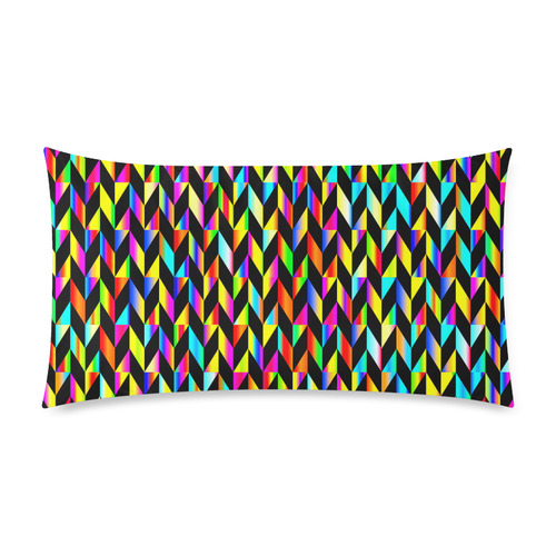 Neon Rainbow Polygon Custom Rectangle Pillow Case 20"x36" (one side)