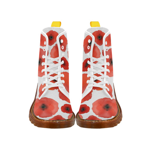 Red Poppies. Inspired by the Magic Island of Gotland. Martin Boots For Women Model 1203H