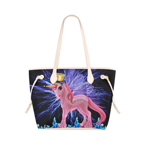 Unicorn peace army rockabilly Clover Canvas Tote Bag (Model 1661)