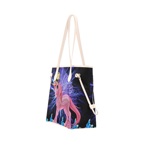 Unicorn peace army rockabilly Clover Canvas Tote Bag (Model 1661)