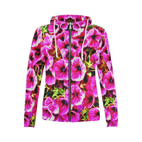 amazing floral 517C by JamColors All Over Print Full Zip Hoodie for Women (Model H14)