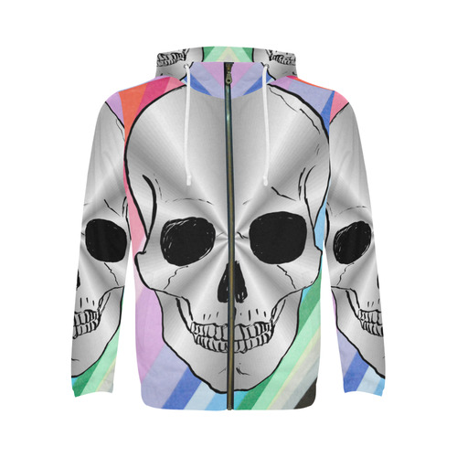 Skull20170529_by_JAMColors All Over Print Full Zip Hoodie for Men (Model H14)