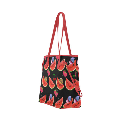 Rockabilly cupcakes watermelon donuts Clover Canvas Tote Bag (Model 1661)