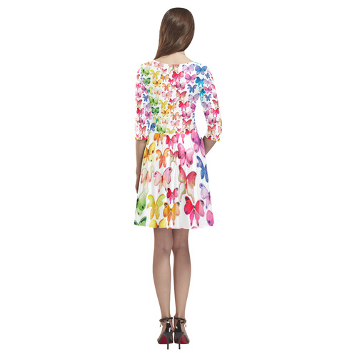 Rainbow Butterflies Tethys Half-Sleeve Skater Dress(Model D20)