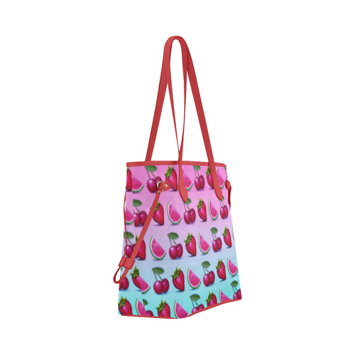 rockabilly cherries and watermelon Clover Canvas Tote Bag (Model 1661)