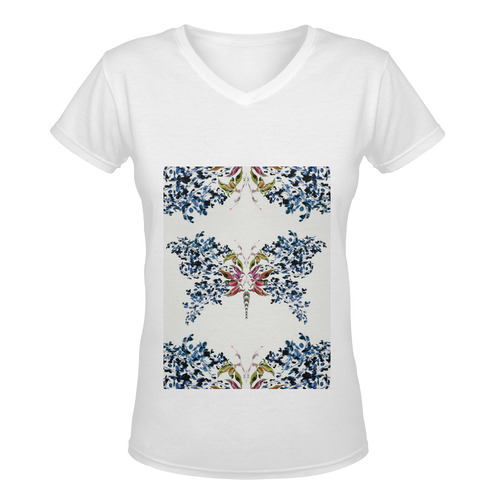 butterfly4 Women's Deep V-neck T-shirt (Model T19)