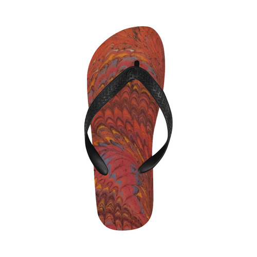 Vintage Marbleized Coral Flip Flops for Men/Women (Model 040)