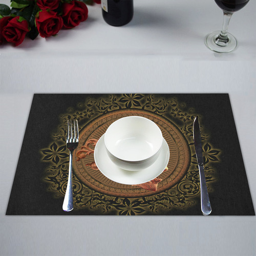 Amazing skull with floral elements Placemat 14’’ x 19’’ (Two Pieces)