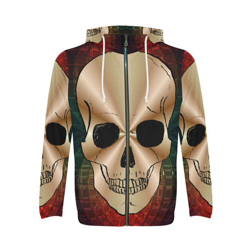 Skull20170527_by_JAMColors All Over Print Full Zip Hoodie for Men (Model H14)