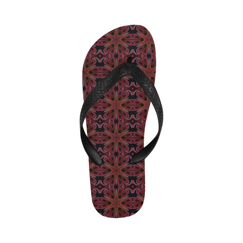 Maroon and Black Abstract Flip Flops for Men/Women (Model 040)