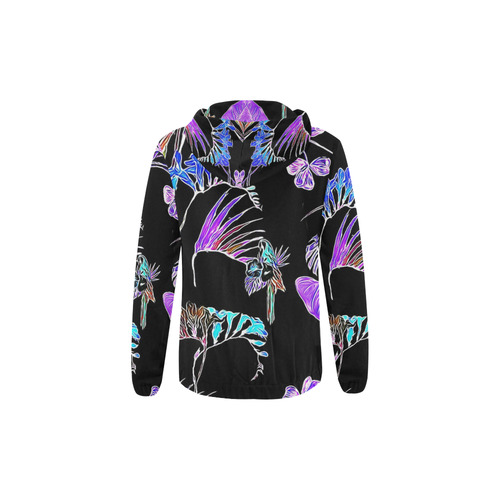 Flowers and Birds B by JamColors All Over Print Full Zip Hoodie for Kid (Model H14)