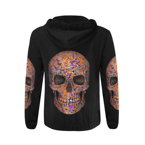 Skull-Unusual and unique 12A by JamColors All Over Print Full Zip Hoodie for Men (Model H14)