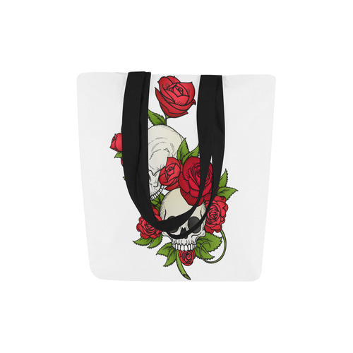Skulls With Red Roses Canvas Tote Bag (Model 1657)