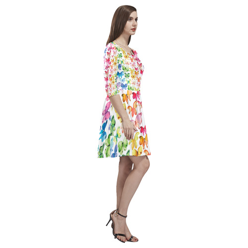 Rainbow Butterflies Tethys Half-Sleeve Skater Dress(Model D20)