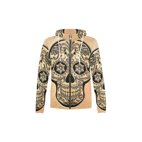 Skull20170493_by_JAMColors All Over Print Full Zip Hoodie for Kid (Model H14)