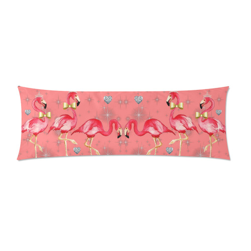 pink rockabilly flamingo Custom Zippered Pillow Case 21"x60"(Two Sides)
