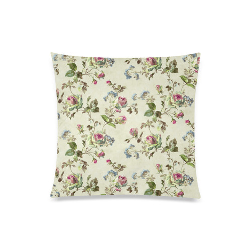 Victorian Vintage Roses Custom Zippered Pillow Case 20"x20"(One Side