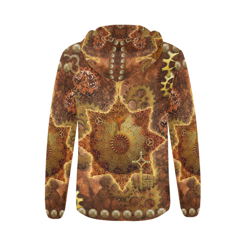 Steampunk, noble design All Over Print Full Zip Hoodie for Women (Model H14)