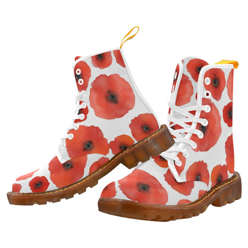 Red Poppies. Inspired by the Magic Island of Gotland. Martin Boots For Women Model 1203H