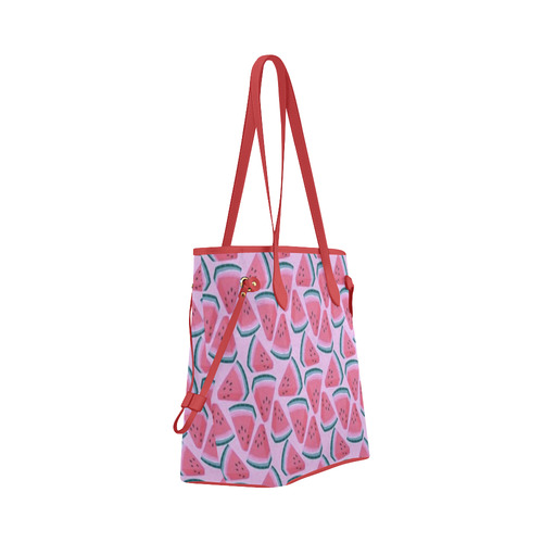 rockabilly pink watermelon Clover Canvas Tote Bag (Model 1661)