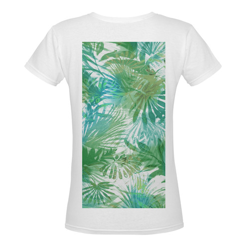 tropical3 Women's Deep V-neck T-shirt (Model T19)