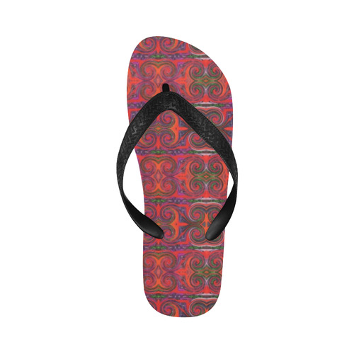 Multicolored Red Flip Flops for Men/Women (Model 040)