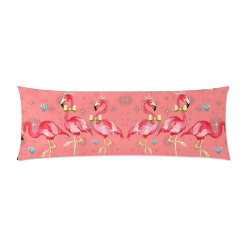 pink rockabilly flamingo Custom Zippered Pillow Case 21"x60"(Two Sides)
